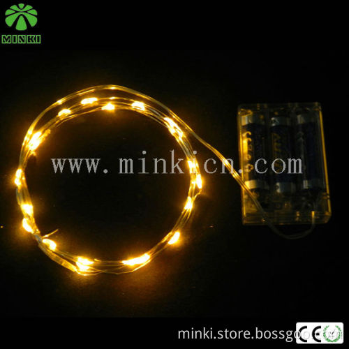 White 2Meters 40LEDs LED Silver String Starry Copper Wire 3xAA Battery Powered